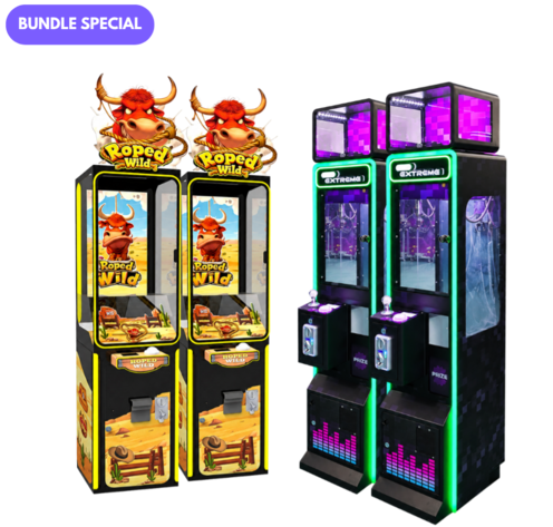 Roped Wild arcade game and Mini Extreme claw machine bundle