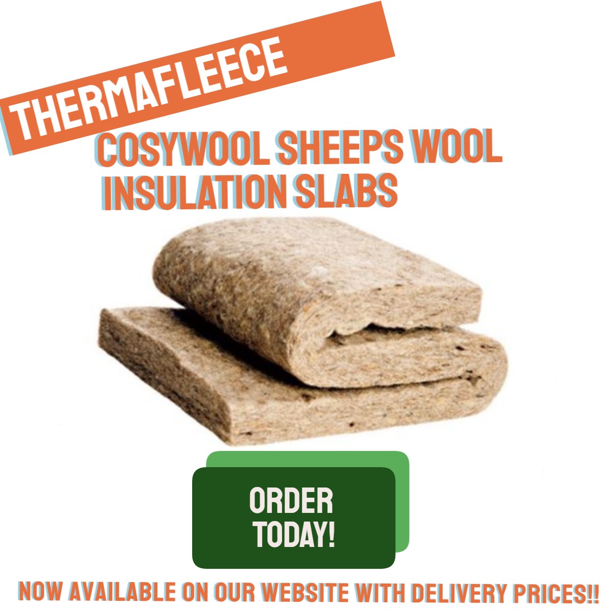  Thermafleece Cosywool Slabs Cosywool Natural Insulation Slabs installed between roof rafters. Thermafleece - Cosywool Flexible Slabs